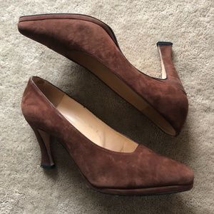 Sacha London Suede Brown Heels